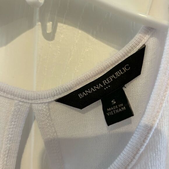 NEW BANANA REPUBLIC White layered silky hem TANK TUNIC TOP S - Picture 4 of 11